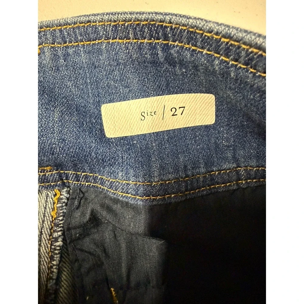 Pilcro Anthropologie High Rise Crop Wide Leg Jeans Women's 27 Soft Denim Belted - Picture 5 of 14